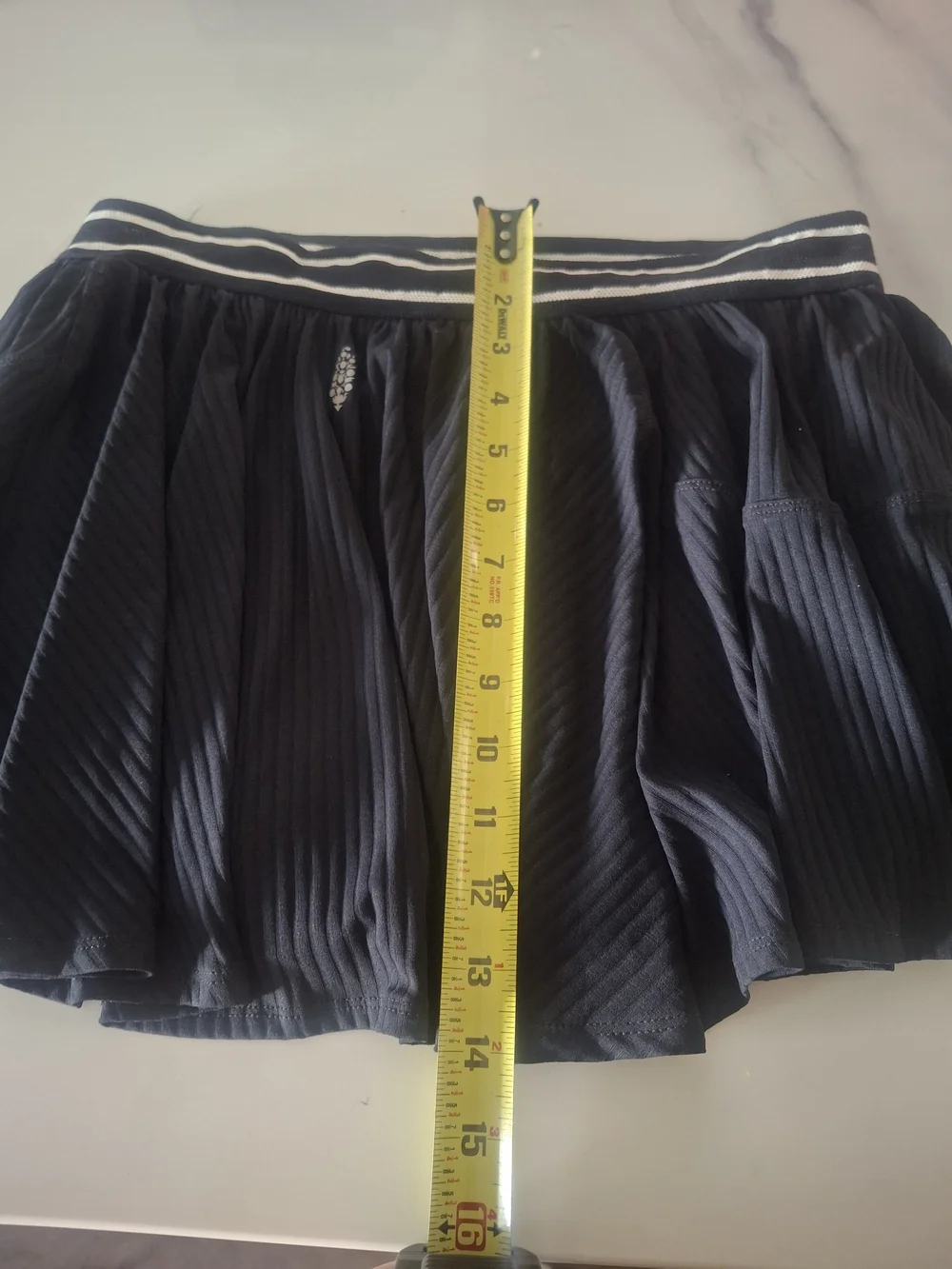 Free People NwtBlack Pleated Skirted Athletic Shorts with Striped Waistband